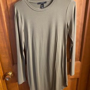 Solid dark green tight fitting dress